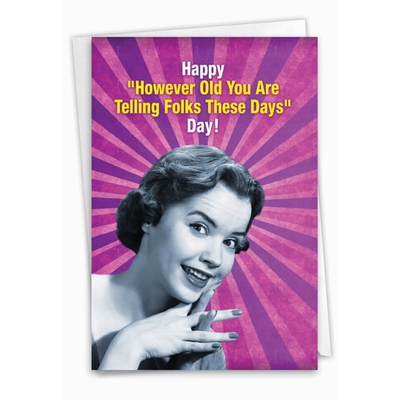 NobleWorks Funny Birthday Greeting Card with 5 x 7 Inch Envelope (1 Card) Bday However Old You Are C8200BDG