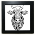thumbnail image 1 of Animal Big Cow Picture Art Deco Fashion Black Square Frame Picture Wall Tabletop, 1 of 3