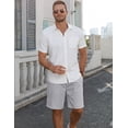thumbnail image 5 of COOFANDY Mens Linen Shorts 9" Elastic Waist Drawstring Casual Shorts Lightweight Summer Beach Shorts, 5 of 6