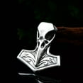thumbnail image 4 of GKNET Mens Stainless Steel Norse Viking Crow Bird Raven Skull Pendant Necklace, 4 of 6