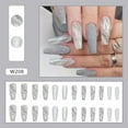 thumbnail image 2 of rynn&rae W208 Coffin Medium Long Press on Nails Tips Full Cover Fake French Blue Black Pink Rainbow White Rhinestones Summer Uñas Postizas 24 ct/pk, 2 of 4