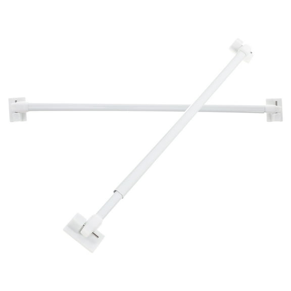 2 Pcs Tension Curtain Rod Outfit Hangers Magnet Curtain Rod Double Curtain Rod Curtain Tension Rods Screen Rod Curtain Rod Adjustable White Plastic