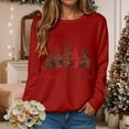 thumbnail image 2 of TTUHYWXI Christmas Sweatshirts for Women Merry Christmas Tree Graphic Long Sleeve Xmas Vacation Pullover Christian Tops (Red, S), 2 of 6