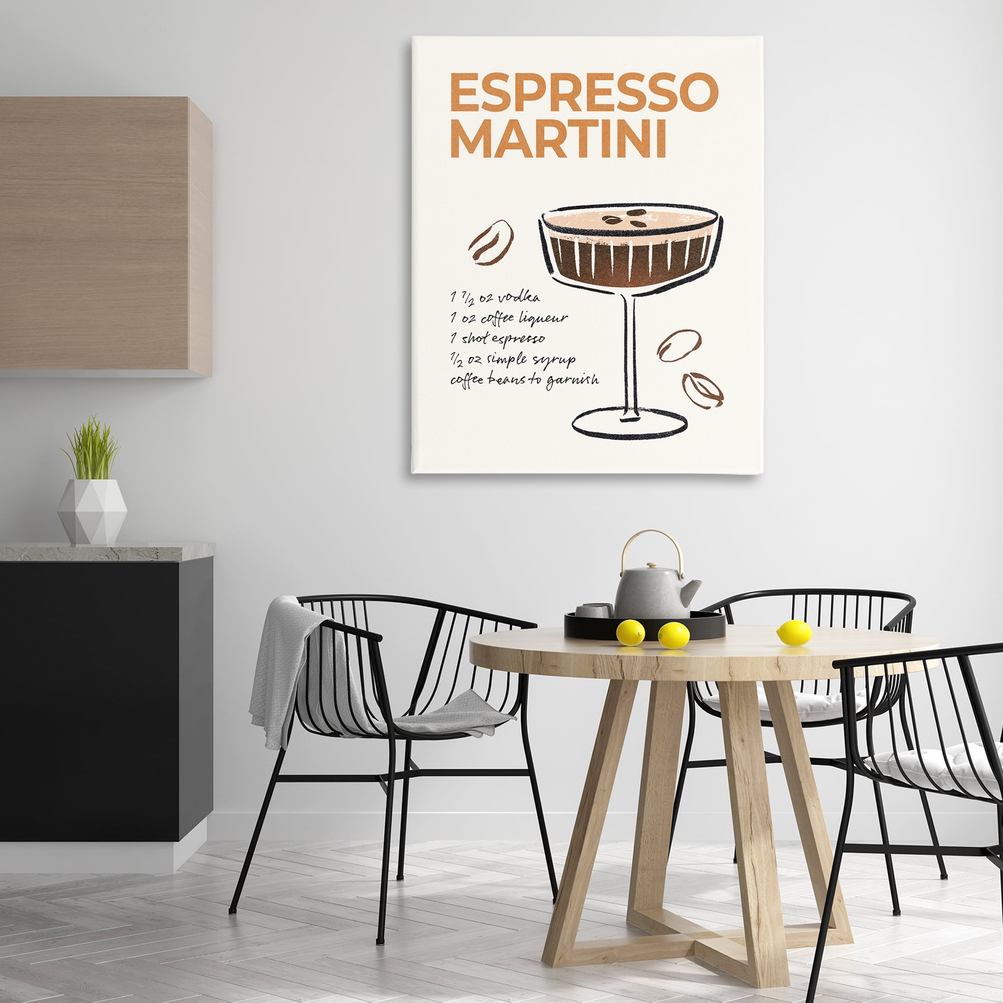 Stupell Industries Espresso Martini Recipe Food & Beverage Painting Wrapped Canvas Art Print Wall Art, 36 x 48