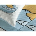 thumbnail image 4 of Ambesonne Golden Retriever Quilted Bedspread Set 3 Pcs, Sleeping Puppy, Queen Size, Pale Orange Pale Blue, 4 of 5