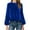 *Blue, variant on Womens Puff Long Sleeve Velvet Tops,Round Neck Loose Hem , Trendy Dressy Cute Elegant Ruched Shirts Purple,Womens Plus S