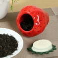 thumbnail image 2 of Grusce Strawberry Shaped Jar with Lid Cute Strawberry Ceramic Jar Creative Strawberry Shaped Canister Unique Strawberry Candy Jar Multifunctional Strawberry Cookie Jar for Tea Coffee Candy Cookie, 2 of 5