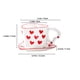 thumbnail image 3 of Taza de café de cerámica con forma de corazón y platillo, juego de tazas de porcelana para capuchino, leche, agua, café, café con leche, té, 3 of 8