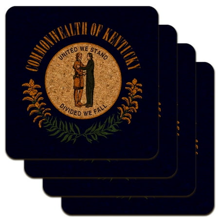 

Kentucky State Flag Low Profile Novelty Cork Coaster Set