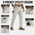 thumbnail image 4 of YAPPO Men's Work Pants, Water-Resistant Stretch Hiking Cargo Pants with 9 Pockets, 4 of 9