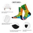 thumbnail image 4 of Vsdgher Colorful Building Blocks Unisex Crew Socks Lightweight Breathable Ventilation Ankle Socks, Mid-calf socks for Daily, 4 of 7