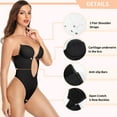 thumbnail image 5 of VASLANDA Women Plunging Deep V-Neck Strapless Backless Bodysuit Seamless Thong Full Body Shapewear for Wedding Party, 5 of 7
