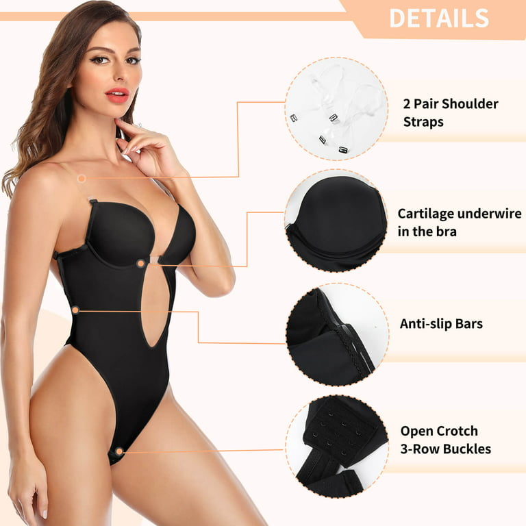 Women Plunging Deep V-Neck Strapless Backless Solid Bodysuit Seamless Thong  Full Body Shapewear for Wedding Party Black Bodysuit Women Tummy Control at   Women's Clothing store