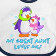 thumbnail image 4 of Inktastic My Great Aunt Loves Me Cute Penguins Girls Baby Bib, 4 of 4