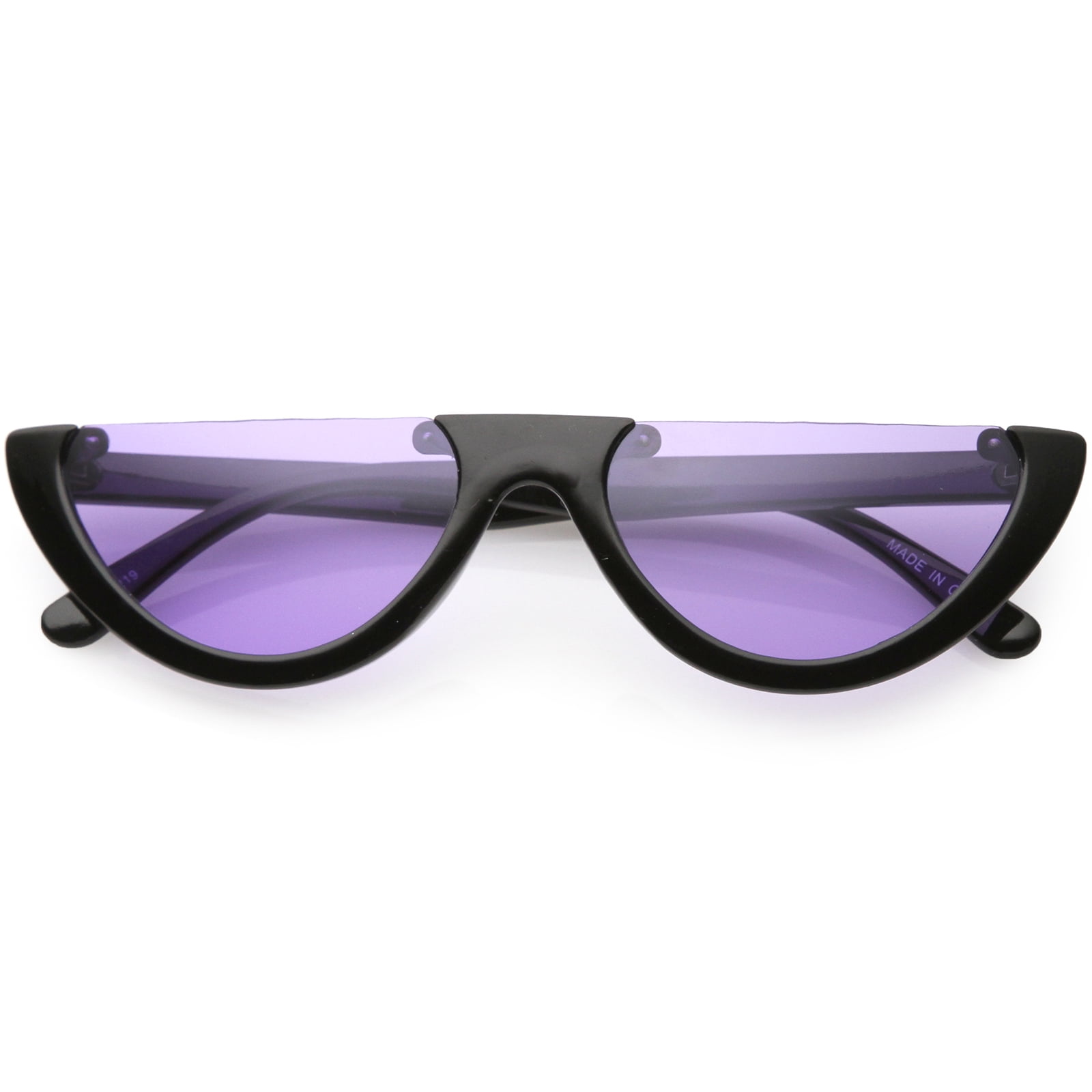 sunglass.la Extreme Semi Rimless Cat Eye Sunglasses Color Tinted