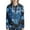 Blue and Black-Dolphin Hibiscus Flowers, variant on DISNIMO Dolphin Printed Womens Zip Up Hoodies Hibiscus Flowers Printed Hooded Tops Long Sleeve Jacket Coat with Pockets, 3XL