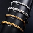 thumbnail image 2 of AYYUFE 6PCS Unisex Bracelet Twisted Chain Hip Hop Style Stainless Steel Polished Anti rust Rock Star Singer Club Party Wrist Jewelry Golden C, 2 of 8