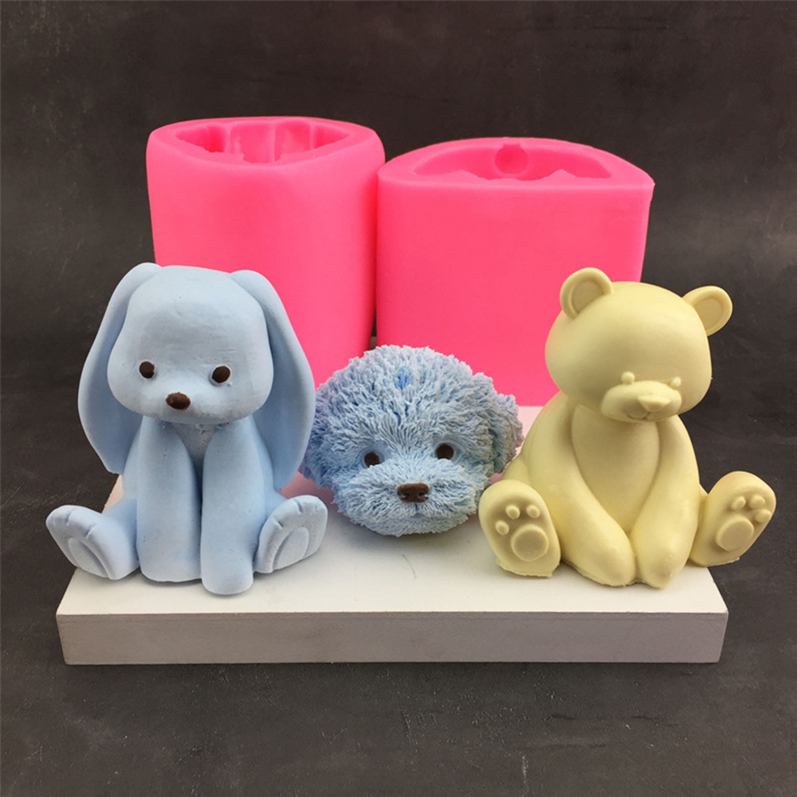 Bear Shaped Silicone Mold for Tabletop Decorations Gypsum Epoxy Resin Silicone Baking Mould