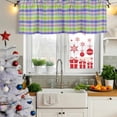 thumbnail image 5 of Slate Blue Plaid Curtain Valances for Windows, Kitchen Valance Window Treatments Panel 2 Pack, Colorful Vintage Check Farmhouse Rod Pocket Short Curtains for Bathroom Bedroom 42 x 12 Inch, 5 of 8
