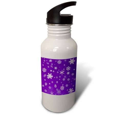 

3dRose Winter Snowflakes Purple Sports Water Bottle 21oz