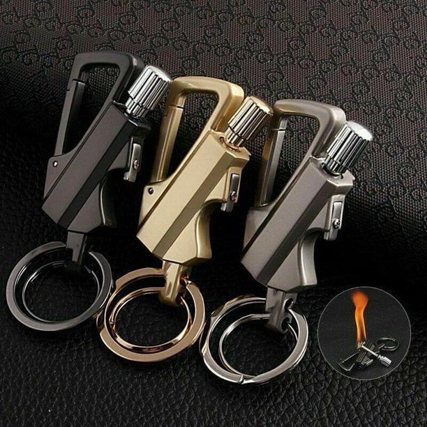 Lampelc Keychain Flint Metal Matchstick Fire Starter Bottle Opener Great Kerosene Refillable Mountaineering Buckle Lighter Emergency Survival Gear