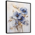 thumbnail image 2 of Designart "Exquisite Violets In Blue And Gold Hues IV" Violets Floater Framed Wall Art Prints, 2 of 5
