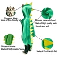 thumbnail image 4 of Gunia Kids Dinosaur Hooded Cape With Mask Wrist Cape Cloak Cosplay Halloween Role Play Dress-Up Outfits For Boy Girl Stage Performance Holiday Party Wear,Green, 4 of 5