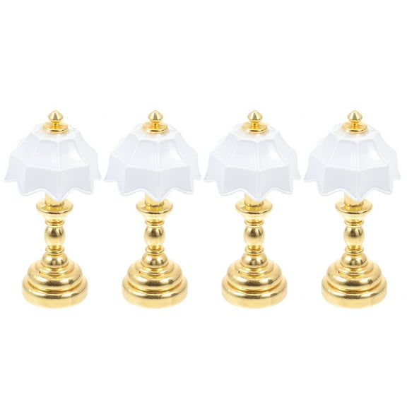 WRITWAA White Desk Lamp Golden Mini Lights 4Pcs 1.6x0.8in Home Decoration