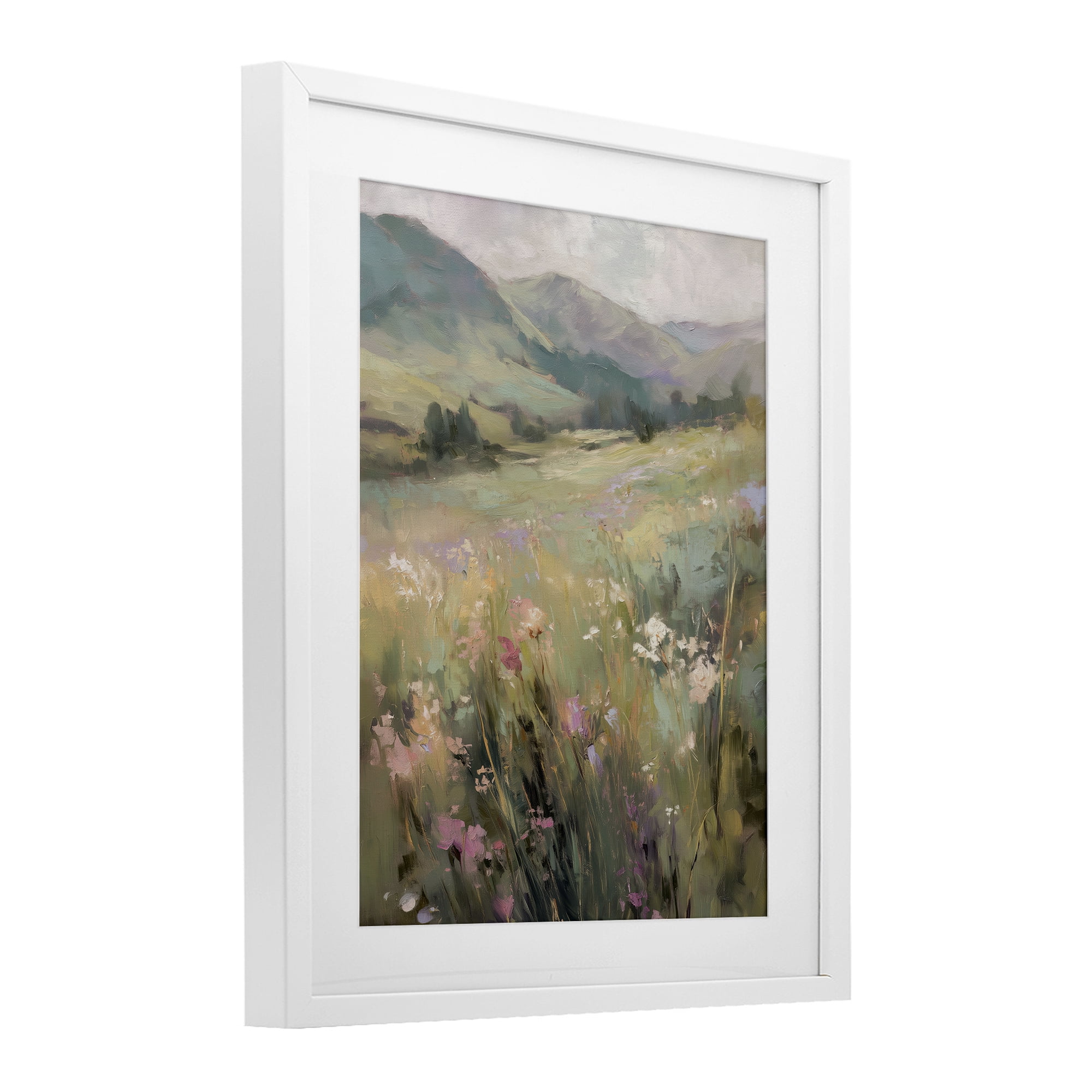 Stupell Industries Sunlit Meadows Landscape White Framed Print Under Glass, design by Svetlana Aleynikova
