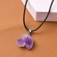 thumbnail image 2 of Natural Amethyst Pendant Necklaces with Wax Cord and Iron Curb Chains 17.59 inch(44.7cm) 1.5mm, 2 of 4