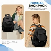 Aesthetic School Backpack Waterproof Black Bookbag College High School Bags Lightweight Travel Casual Daypack Laptop Backpacks for Men Women