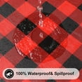 thumbnail image 3 of Round Picnic Tablecloth, Elastic Waterproof Fitted Vinyl Tablecloths for 36"-44" Tables, Flannel Backed Buffalo Plaid Table Cover for Dining, Camping, Outdoor, Black and Red, 3 of 4