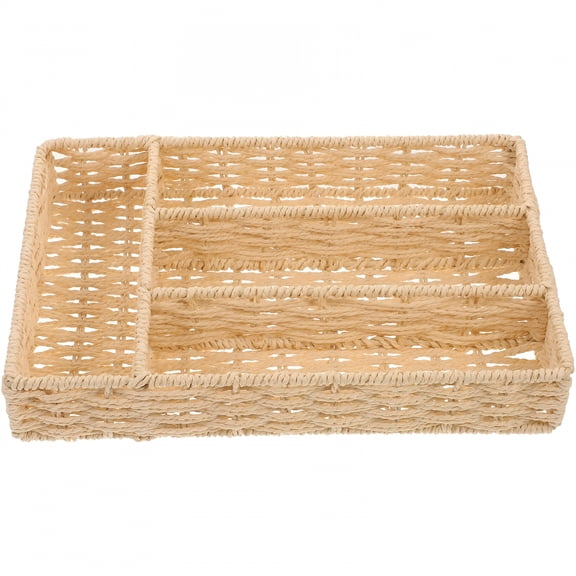ACDANC Kitchen Utensil Drawer Organizer Woven Silverware Holder Compartment Cutlery Basket
