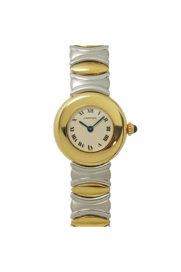 Pre-Owned Cartier Colisee Belle Epoque Two-Tone Watch W40001F2 Women's Ivory 18K Yellow Gold...