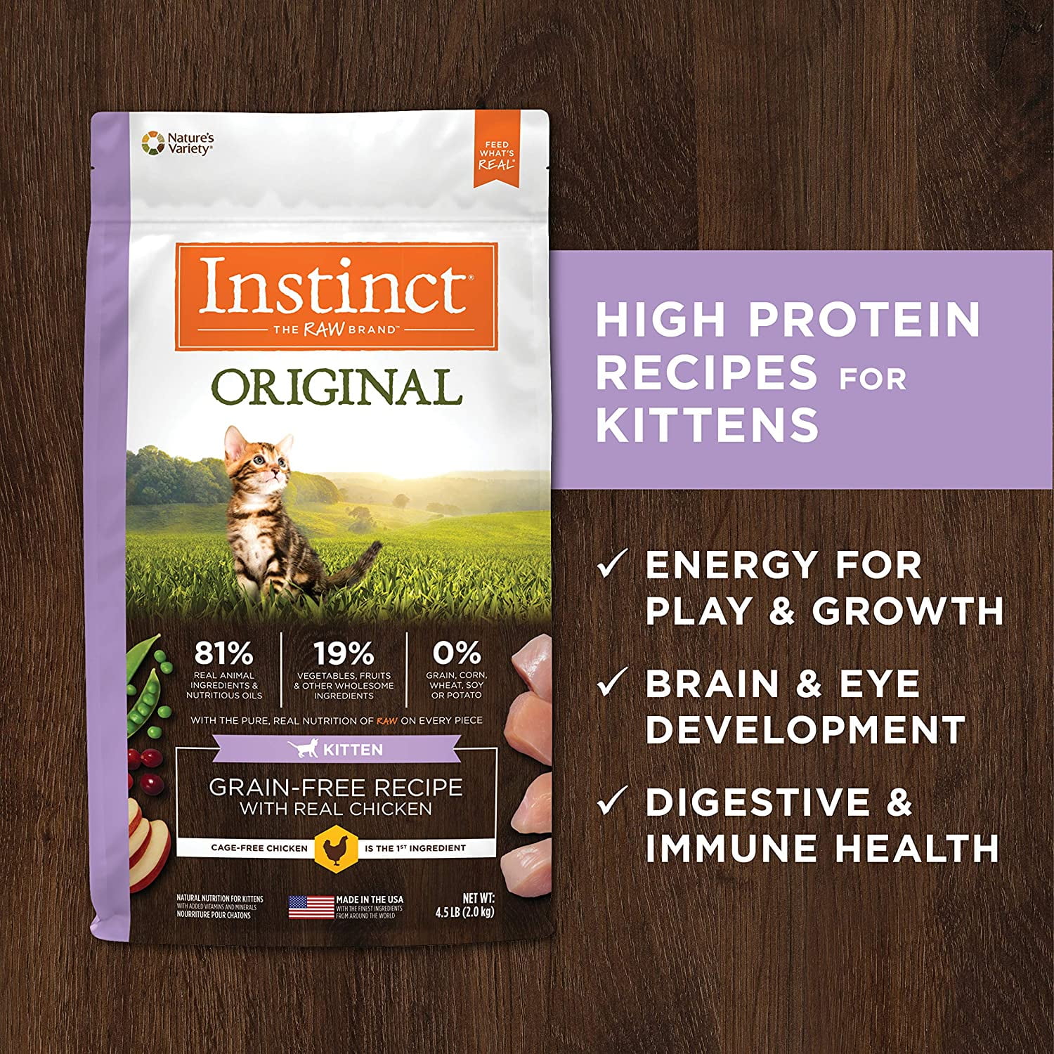 Instinct Original Kitten Grain Free Recipe with Real Chicken