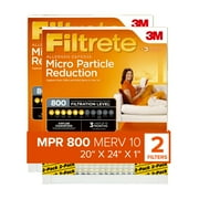 Filtrete 20x24x1 Air Filter, MPR 800 MERV 10, Micro Particle Reduction, 2 Filters