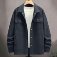 thumbnail image 6 of Riecok Cargo Jacket Men Long Sleeve Button down Coats Lapel Collar Jackets Casual Fall Outerwear with Pocket XL, 6 of 8