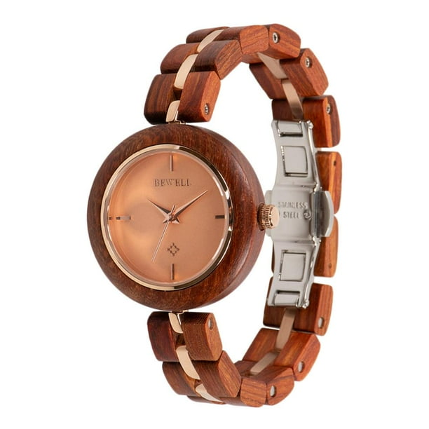 Grabado reloj de de madera personalizado para aniversario cumpleanos graduacion regalo para Mun esposa novia sandalo rojo Salvador reloj de pulsera de mujer Bodega Aurrera en linea