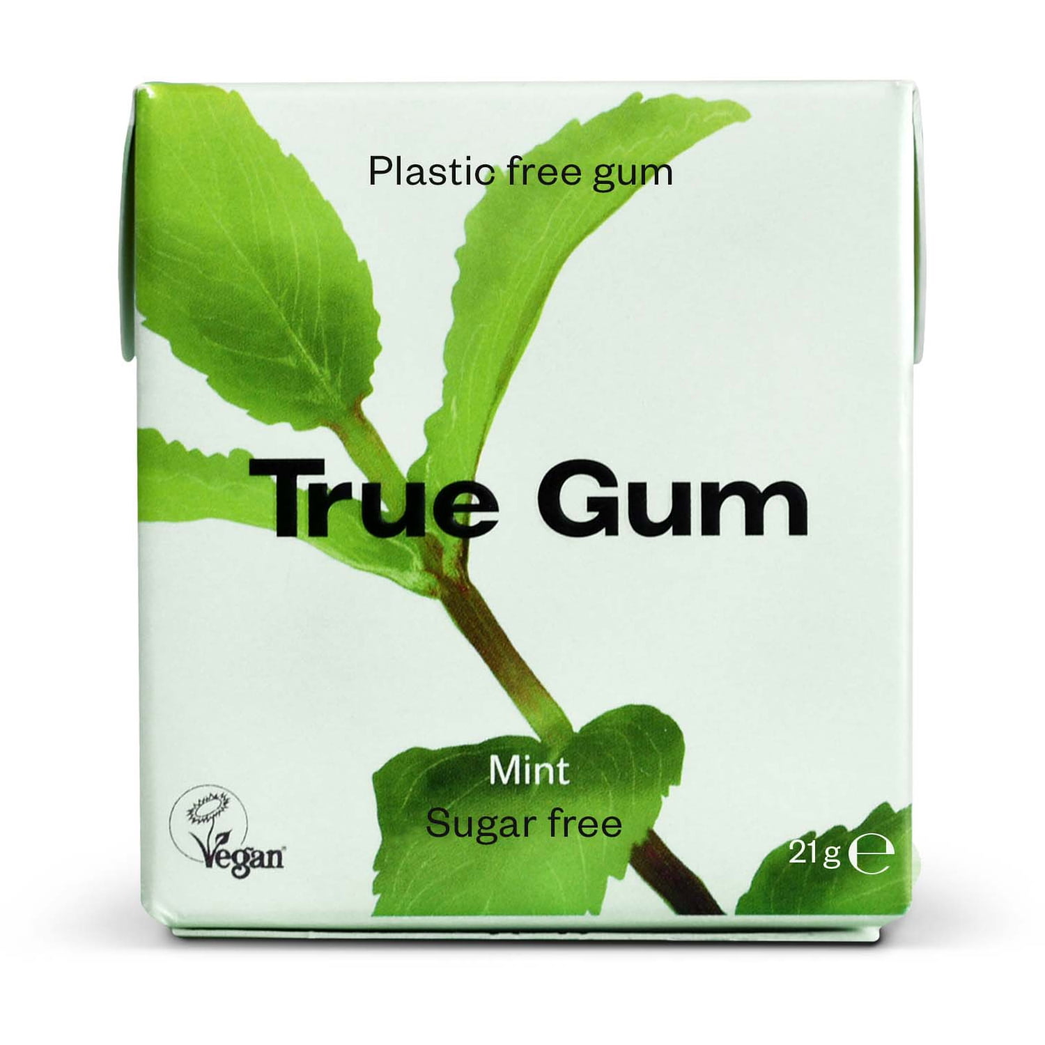 True Gum Chewing Gum Mint Plastic Free 21g (Box of 24)