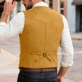 thumbnail image 6 of TOWED22 Men's Cowboy Suede Leather Vest Western Vest Cowhide Suede Waistcoat Men Vests(Gold,XXXL), 6 of 9