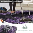 thumbnail image 5 of Purple Lavender Outdoor Rug for Patio/Deck/Porch, Non-Slip Large Area Rug 5 x 8 Ft, Spring Watercolor Wildflowers Plant Black Indoor Outdoor Rugs Washable Area Rugs, Camping Rug Carpet Runner, 5 of 8