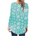 thumbnail image 4 of Tops para mujer Camisas Blusas Elegante Casual Camisas de manga larga Camiseta Estampado Cuello redondo Fruncido Jersey Blusa Odeerbi  ODB-5, 4 of 6