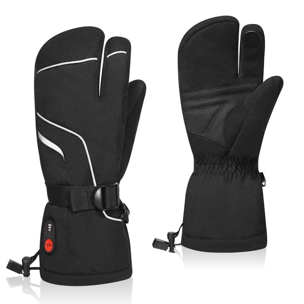 Savior Heat Heated Gloves For Men Women 3-Finger Ski Mitten 7.4V Rechareable Battery Gloves Snow Ski Gloves, Heated Warm Gloves for Winter Outdoor Sports