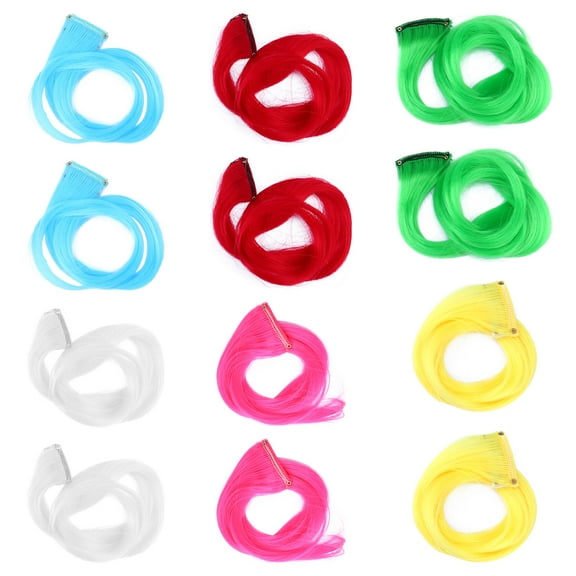 ROSENICE Curly Hair Pieces for Women 12Pcs Synthetic Hair Extensions Fashion Party Highlights