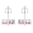 thumbnail image 4 of 14K Solid Gold Screw Back Stud Earrings for Women | 3 cttw Round Cut Simulated Pink Diamond | White Gold, 4 of 5