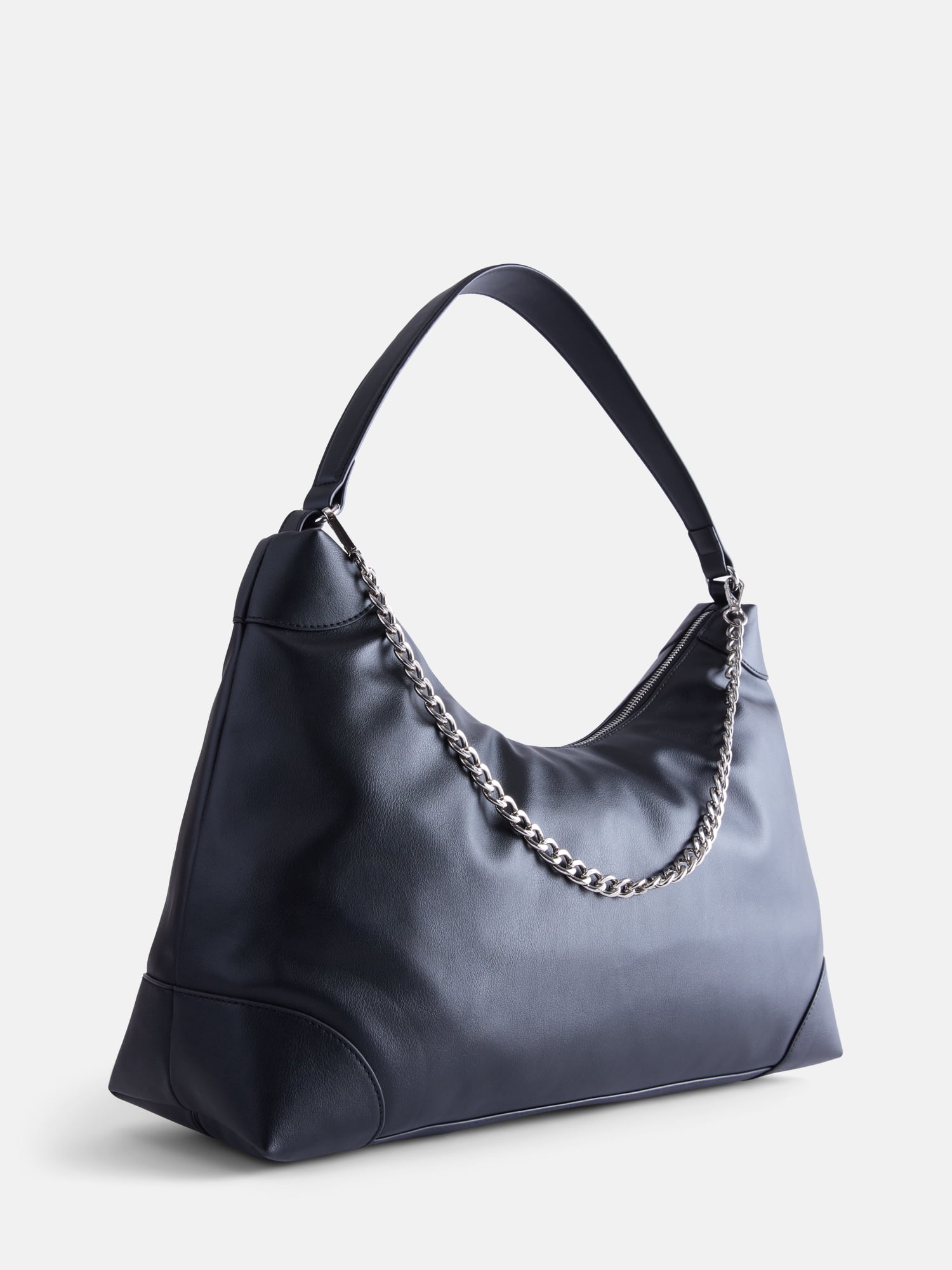 No Boundaries Women's Slouchy Hobo Bag, Black