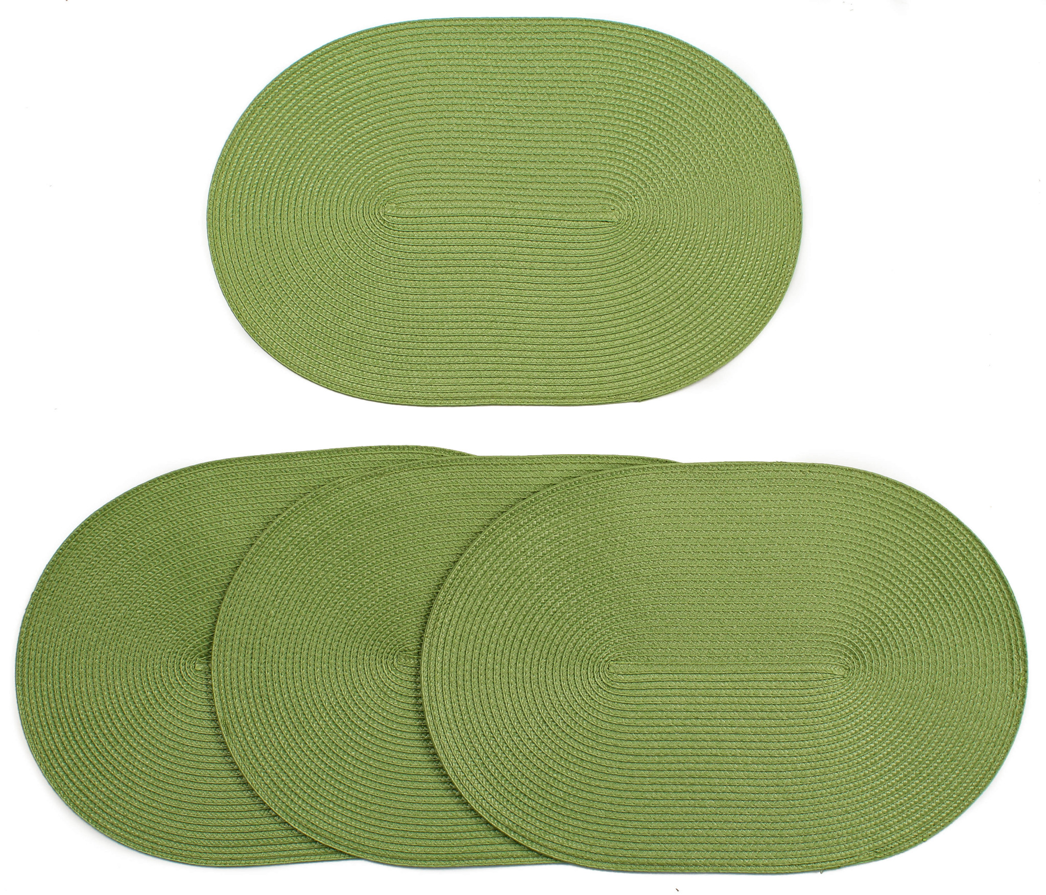 London Woven Spiral Table Placemats 16.9 X 13 Inches Oval Set of 4 Non