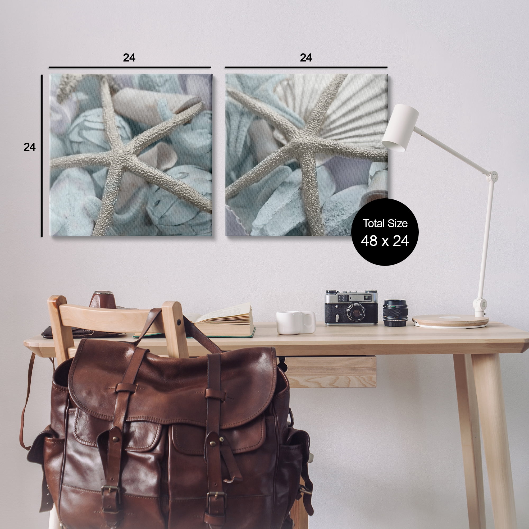 Stupell Industries Dry Distressed Starfish Nautical & Beach Photography Wrapped Canvas Art Print Wall Art, 24 x 24, Set of 2
