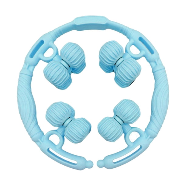 Rodillo de piernas de 16 ruedas, rodillo muscular para espalda, glúteos, cuello, masaje de tejido profundo, abrazadera circular para piernas, para azul