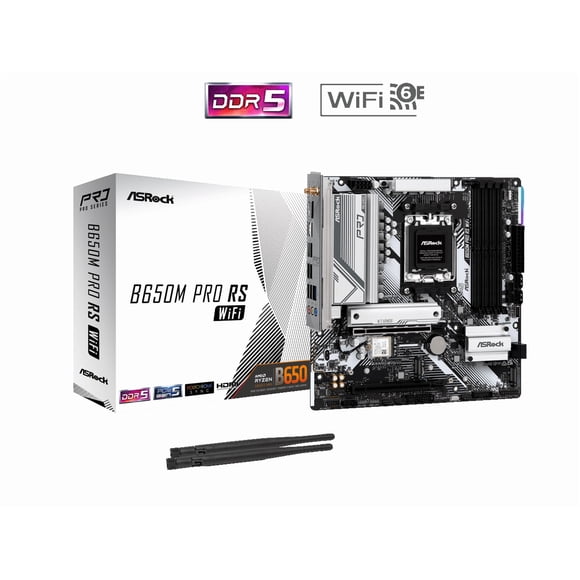 ASRock B650M Pro RS WiFi AM5 AMD B650 SATA 6Gb/s Micro ATX Motherboard